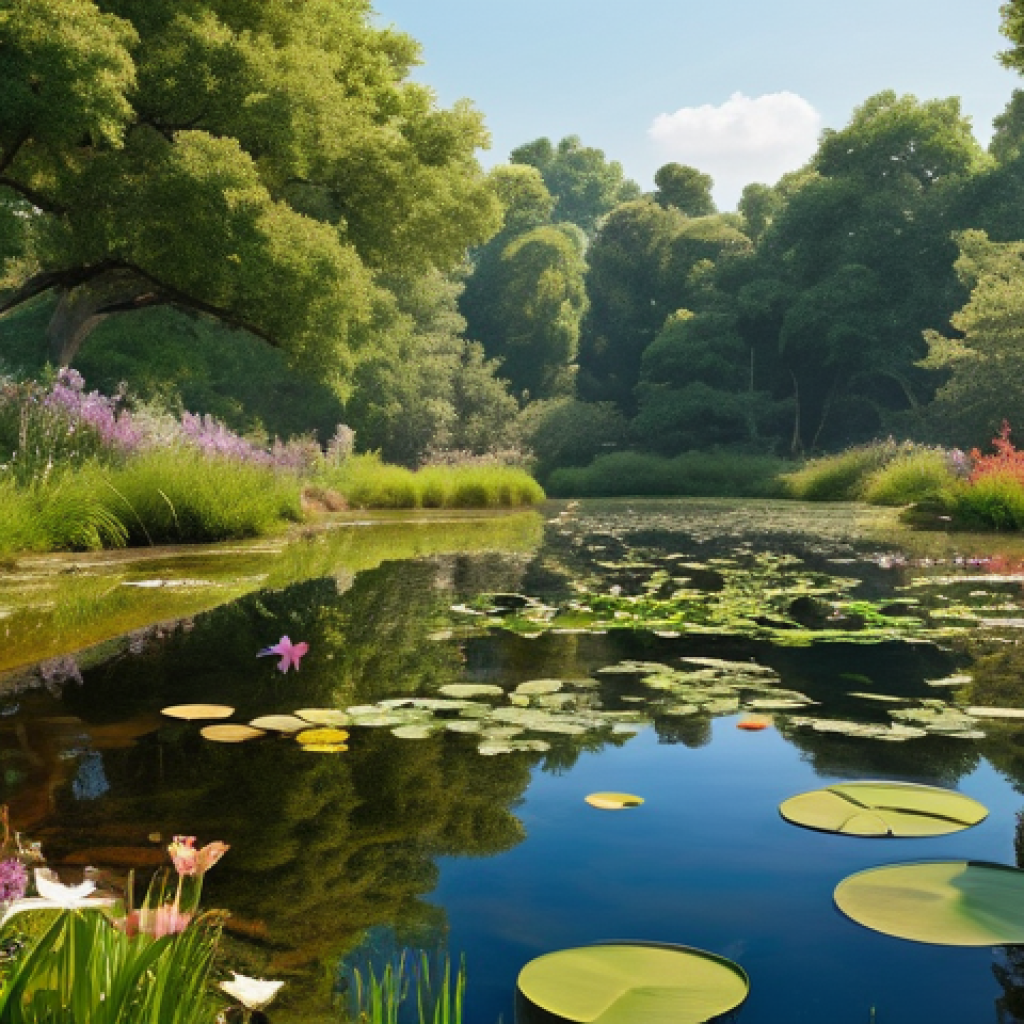 환경학 이론 정리 - **Prompt 1: "The Pristine Ecosystem of Childhood"**
A vibrant, serene, and crystal-clear pond in...