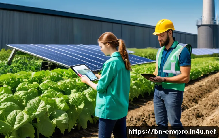 환경보호 직무와 네트워킹 기술 - **Prompt:** A vibrant outdoor scene showcasing various green professions and sustainable practices. ...