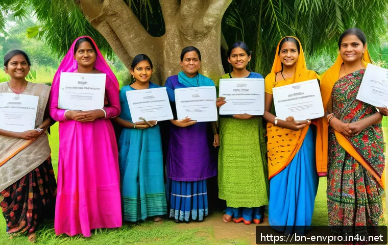 환경보호 관련 프로젝트의 성공 요인 - A vibrant rural community meeting in Bangladesh focused on environmental awareness, featuring divers...